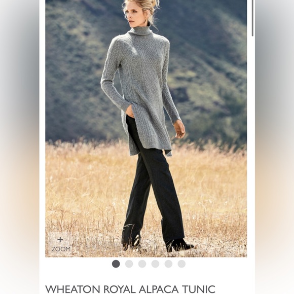 Peruvian Connection Royal Alpaca Tunic Sweater dress burgundy Merlot NEW S - Picture 6 of 15